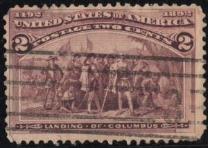 SC#231 2¢ Landing of Columbus (1893) Used