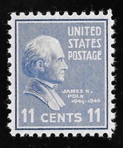 816 11 cents James K. Polk Stamp mint OG NH EGRADED XF 94 XXF