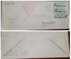 D)1933, LETTER CIRCULATED FROM NEW YORK TO CHICAGO, ZEPPELIN FLIGHT, CHIC