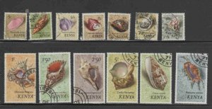 KENYA #36-50 1971 SEA SHELLS F-VF USED