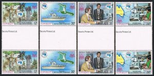 Kiribati 444-447 gutter,MNH.Mi 443-446. AUSIPEX-1984:Telecommunications,Map,Boat