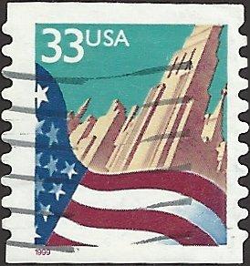 # 3281c USED FLAG AND CITY SMALL DATE