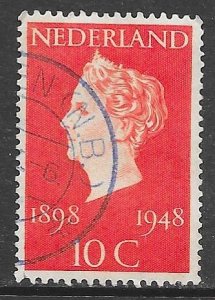 Netherlands 302: 10c Queen Wilhelmina, used, F-VF