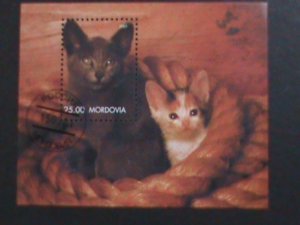 MORDOVIA- COLORFUL LOVELY BEAUTIFUL CATS- CTO S/S VF WE SHIP TO WORLDWIDE.