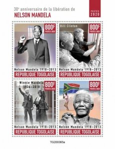 Togo Nelson Mandela Stamps 2020 MNH Liberation People Bill Clinton 4v M/S