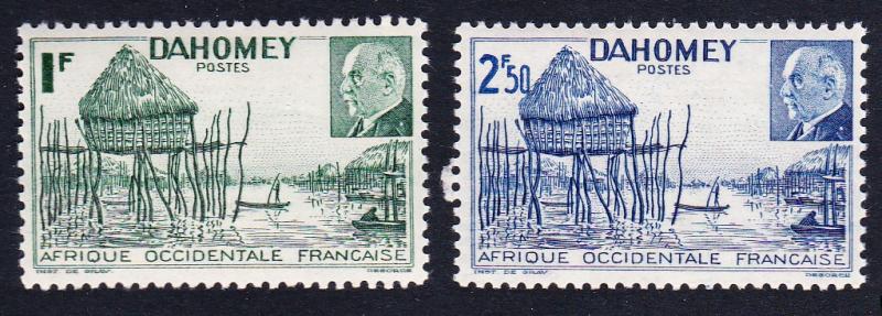 Dahomey Marshal Petain issue 2v SG#143e/143f SC#135-36