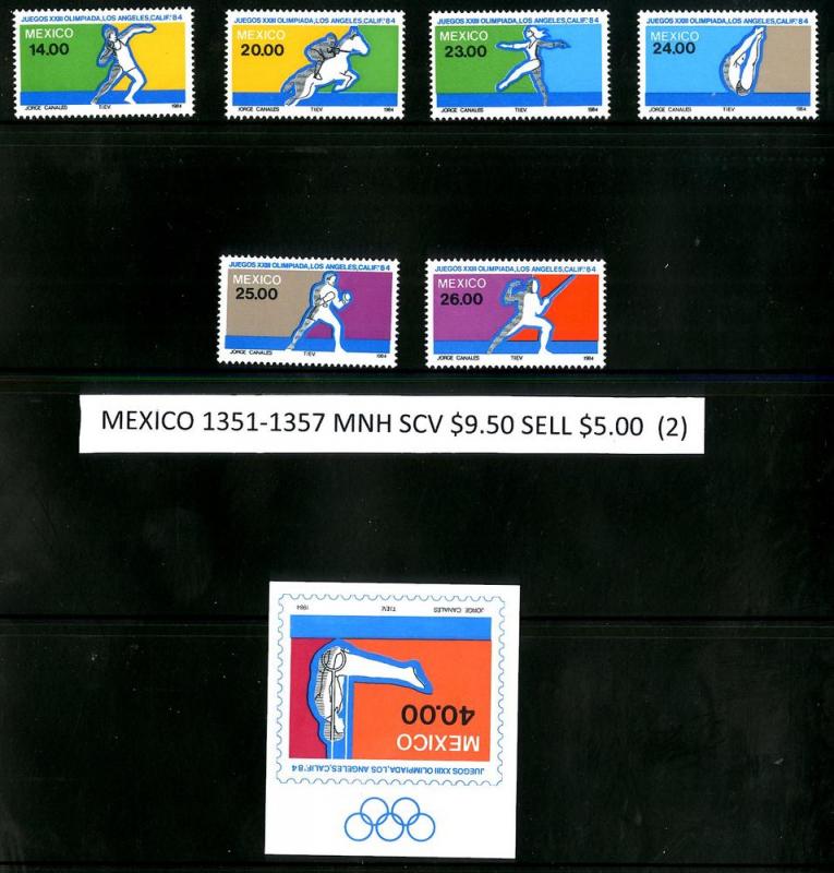 Mexico 1351-1357 MNH SCV $9.50