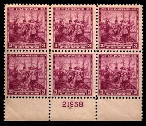 US Scott 836 Landing of the Swedes and Finns Mint NH Pl. Block of 6