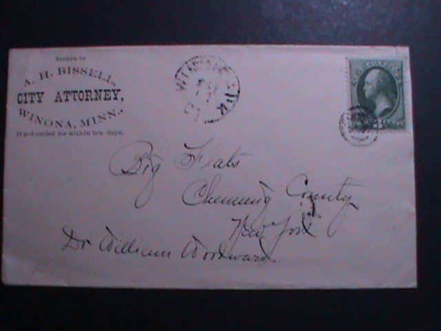 ​UNITED STATES-1882 SC#207 WASHINGTON COVER-FANCY CANCEL:VF-141 YEARS OLD