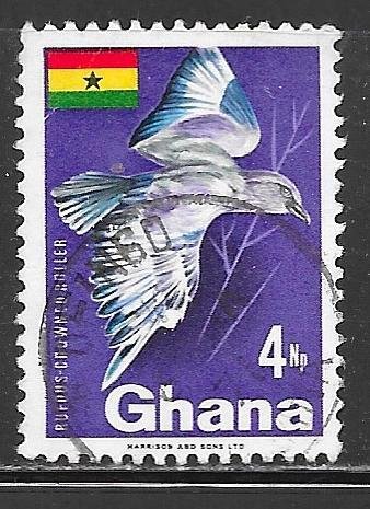 Ghana 291: 4np Rufous-crowned Roller, used, F-VF