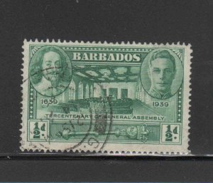 BARBADOS #202  1930  KING CHARLES I & GEORGE VI   USED F-VF  b