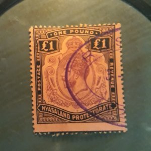 Nyasaland 23  1913  1 pound  fine used