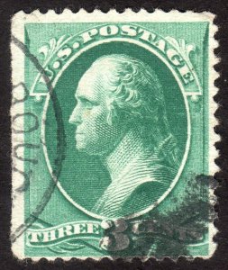 1881, US 3c, Washington, Used, Sc 207