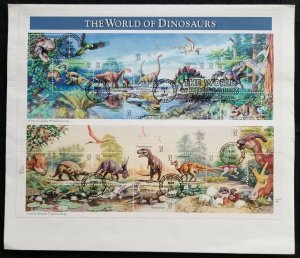 U.S. Used #3136 32c World of Dinosaurs Sheet of 15 May 1 1997 First Day Cover