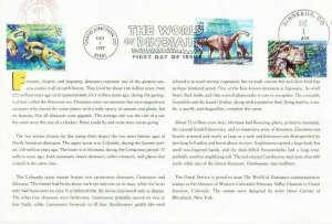 USPS 1st Day Ceremony Program #3136b + a & c World of Dinosaurs 3 Cancels 1997