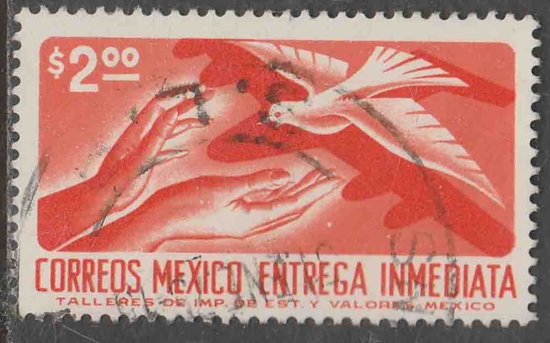 MEXICO E25, $2.00 1950 Def 9th Issue Unwmk Glazed paper USED. F-VF. (1484)