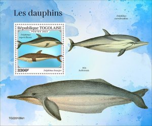 TOGO - 2022 - Dolphins - Perf Souv Sheet #1  - Mint Never Hinged