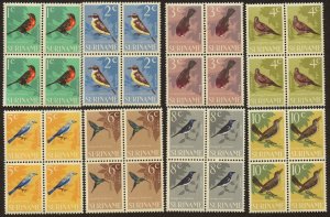 Surinam Sc# 323 - 330.  MNH Blocks of 4.  2017 SCV $16.00