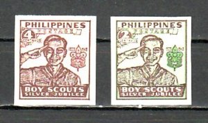 Philippines Scott cat. 528-529. Scouting Anniversary. IMPERF.. LH. ^