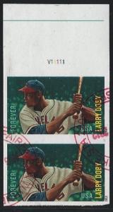4695  Imperforated Larry Doby used  plate # V11111 pair