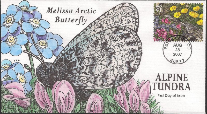 Set of 10 Fred Collins Hand Painted FDCs for the 2007 Alpine Tundra Stamps