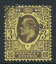 GB Edward VII SG 232 Fine Used  Shade cancel ?? ?? 04