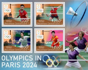 Olympic Games in Paris 2024 Badminton 2024 year,1+1 sheets  perforated NEW MNH**