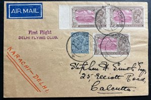 1932 Karachi India First Flight Airmail cover To Calcutta Stephen Smith Signed