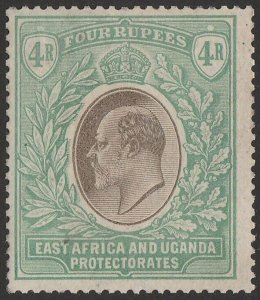 EAST AFRICA & UGANDA 1903 KEVII 4R grey & emerald-green, wmk crown CC.