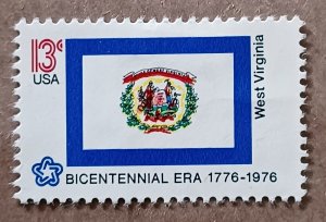 United States #1667 13c West Virginia State Flag MNG (1976)