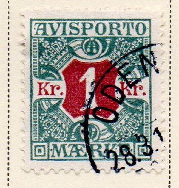 Denmark Sc P20 1914 1 kr Newspaper stamp used