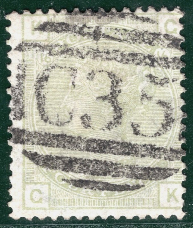 GB USED ABROAD Colombia PANAMA *C35* Numeral 4d Sage-Green Plate 16 (1877)REDB18