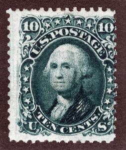 US Sc 68 Green 10¢ Original Gum Hinged