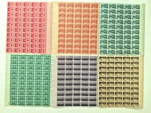 US,963,964,967,968,970,974,MNH VF,6 FULL SHEETS,1940'S COLLECTION,MINT NH ,VF