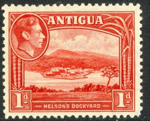 ANTIGUA 1938-51 KGVI 1d NELSON'S DOCKYARD Pictorial Sc 85 MLH