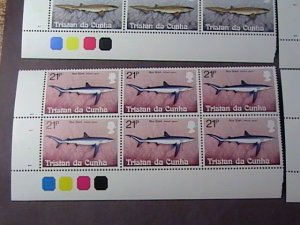 TRISTAN da CUNHA # 302-305-MINT/NH-COMPLETE SET OF PLATE # BLOCKS OF 6--1982