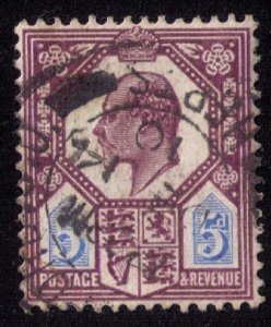 Great Britain Sc #134 5p/KEVII Used Dull Vio & Ultra Very Fine