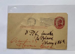 US POSTAL CARD FROM NEW YORK TO HAVANA CUBA , POSTMARK 1912