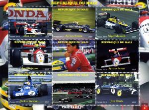 Mali 2010, Ayrton Senna Sheet (9) Perforated mnh.vf