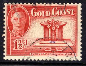 Gold Coast 1948 KGV1 1 1/2d Scarlet SG 137 ( H1293 ) 