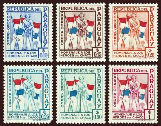 PARAGUAY Scott #C233 to #C238 1962 Soldier and Flags unused OG H