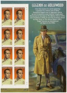 US 3152 Legends of Hollywood Humphrey Bogart 32c panel block 8 MNH 1997