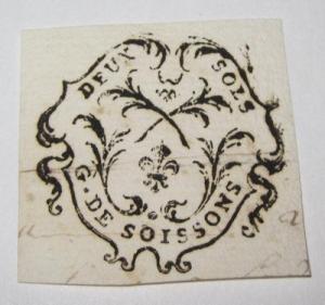 France 1700s Document fiscal revenue stamp 1t607