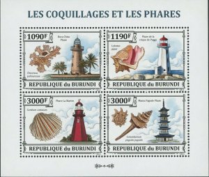 Seashells Lighthouses Stamp Boca Chita Lighthouse Chicoreus Palmarosae S/S MNH