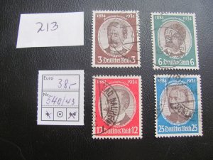 GERMANY 1934 USED SC 432-435 SET  VF 38 EUROS (213)