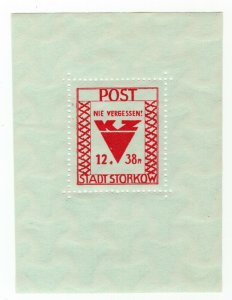 GERMANY SOVIET ZONE LOCAL STORKOW KZ CAMP REMEMBRANCE BLOCK 2A PERFECT MNH