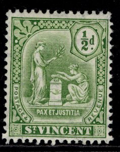 ST. VINCENT EDVII SG102, ½d green, M MINT.