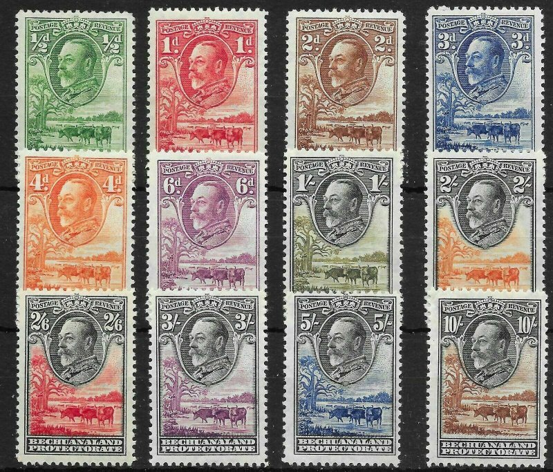 BECHUANALAND SG99/110 1932 DEFINITIVE SET MTD MINT