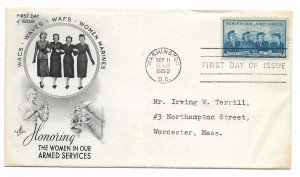 US 1013 (Me-3) 3c Women in the Armed Services on FDC Artcraft Cachet ECV $7.50