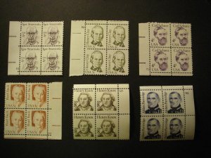 Scott 1844-1869, Great Americans, Complete Plate Blocks of 4 or 20, MNH, CV $165